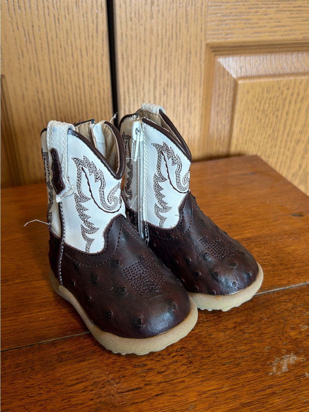 Toddler Brown and White Cowboy Boots - Brand: Roper
